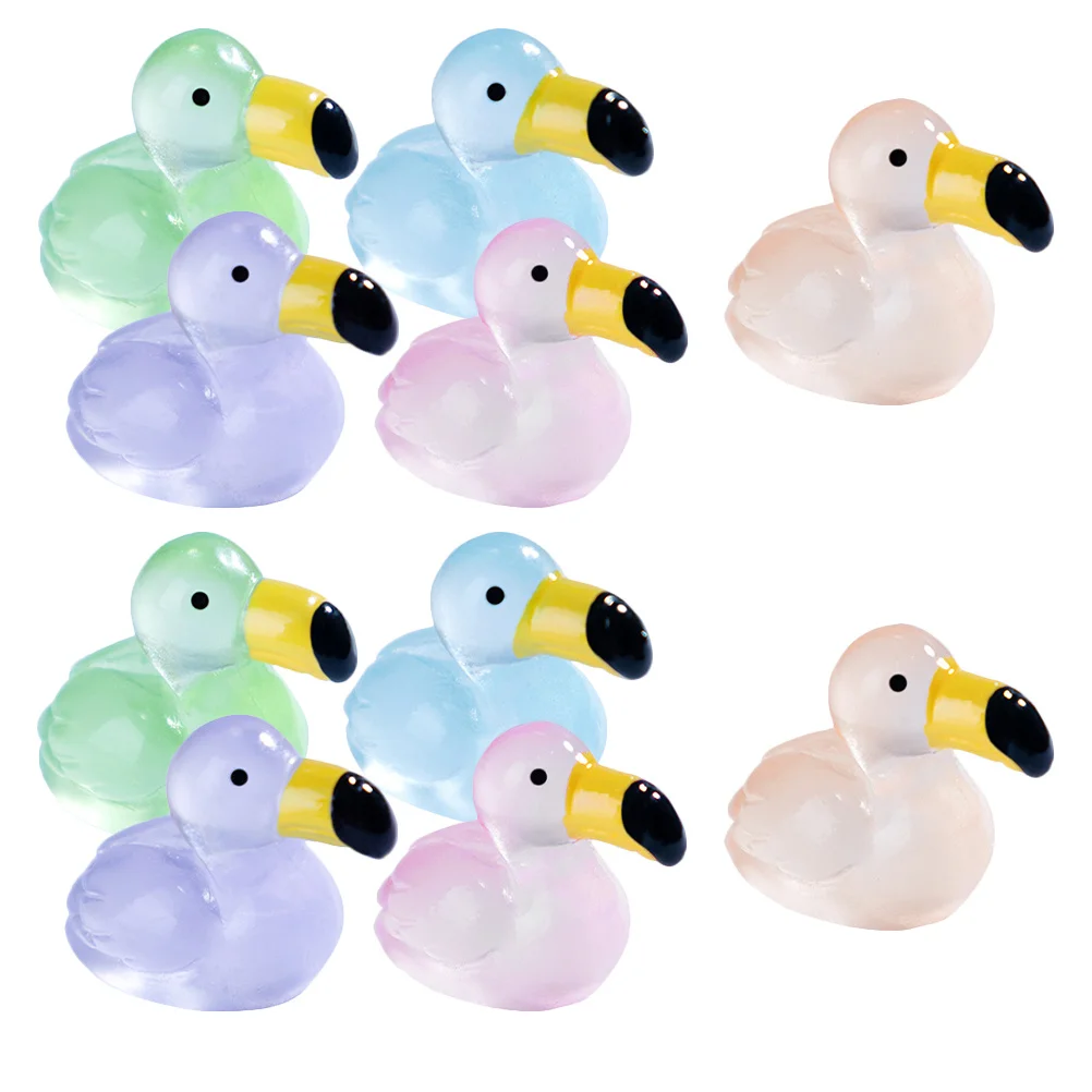 10 Stücke Mini Harz Flamingo Lebensechte Gartendekorationen Realistische Landschaft Ornamente Kleine Größe Kreative Desktop-dekoration