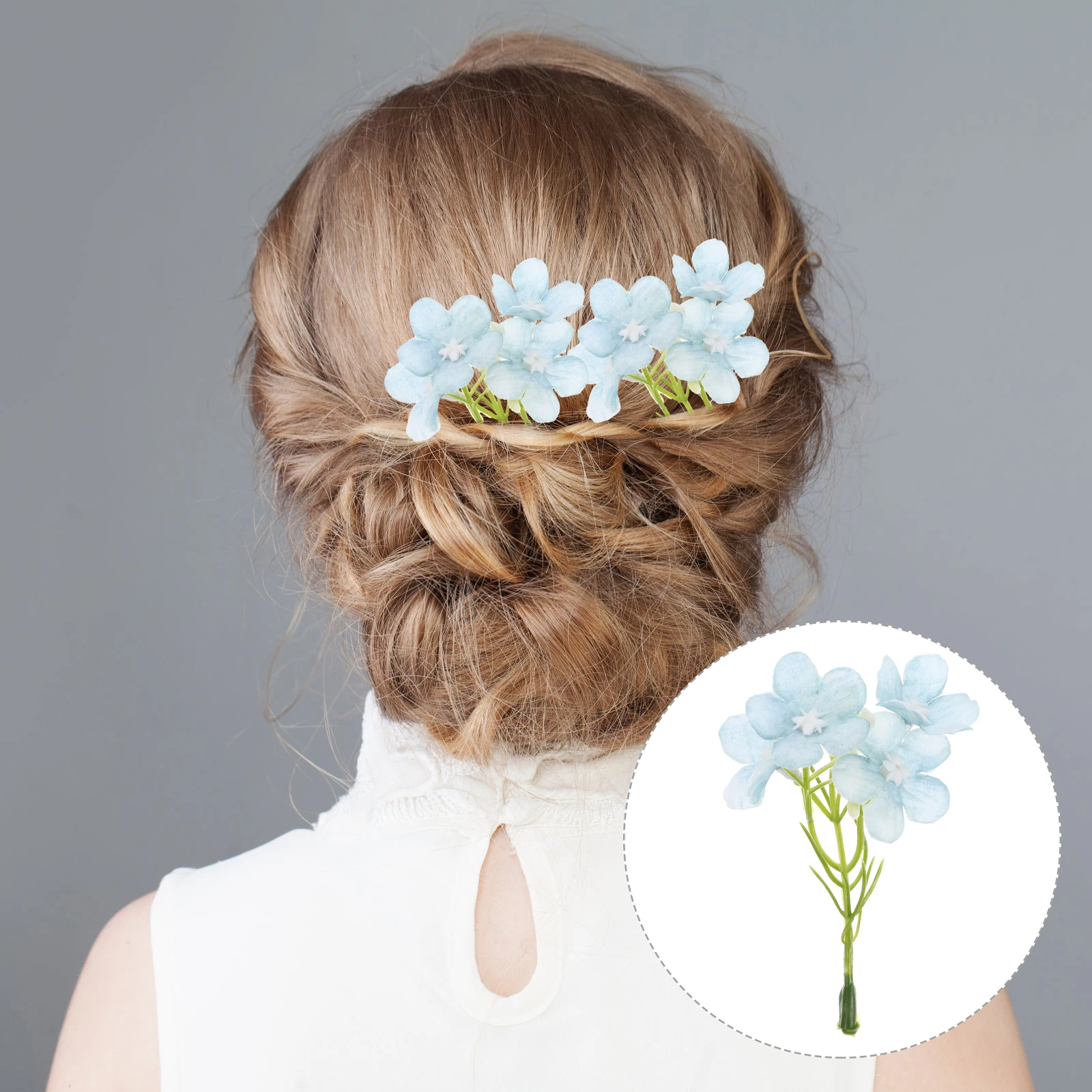 

20Pcs Realistic Silk Hydrangeas Diy Handmade Materials For Bridal Hair Decorations Fake Flower Bunches Light Yellow