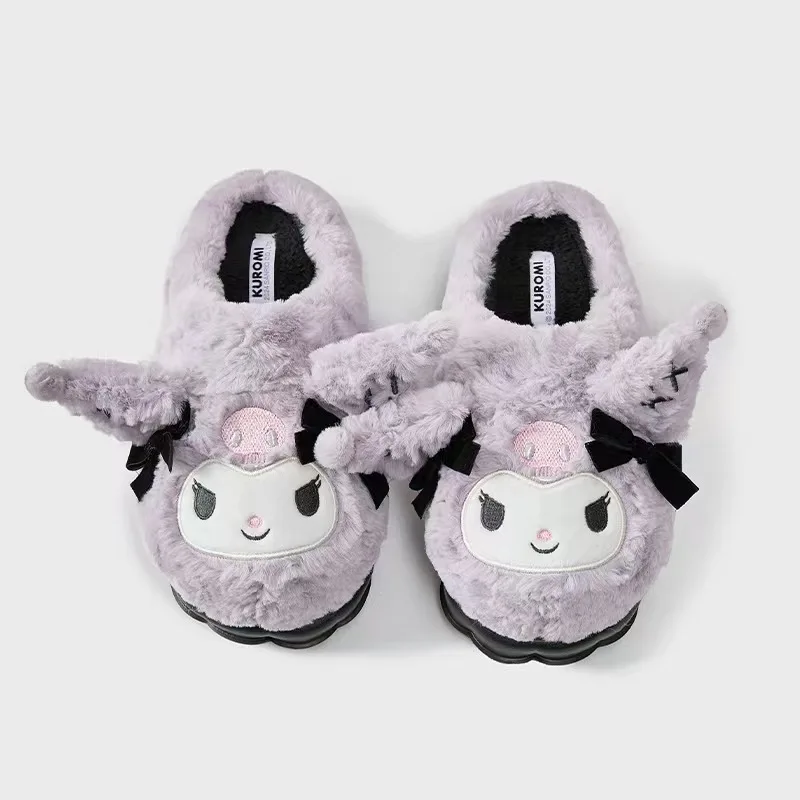 Sanrio Plush Slippers Hello Kittys Kawaii Cute Student Autumn Winter Bedroom Soft Padded Plush Bedroom Aldult Shoes Girls Xmas