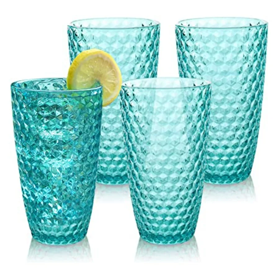 

Shatterproof Tritan Plastic Tall Tumbler, Set of 4, - Laguna Beach Drinking Glasses - Unbreakable Tritan Drinking Glasses for P
