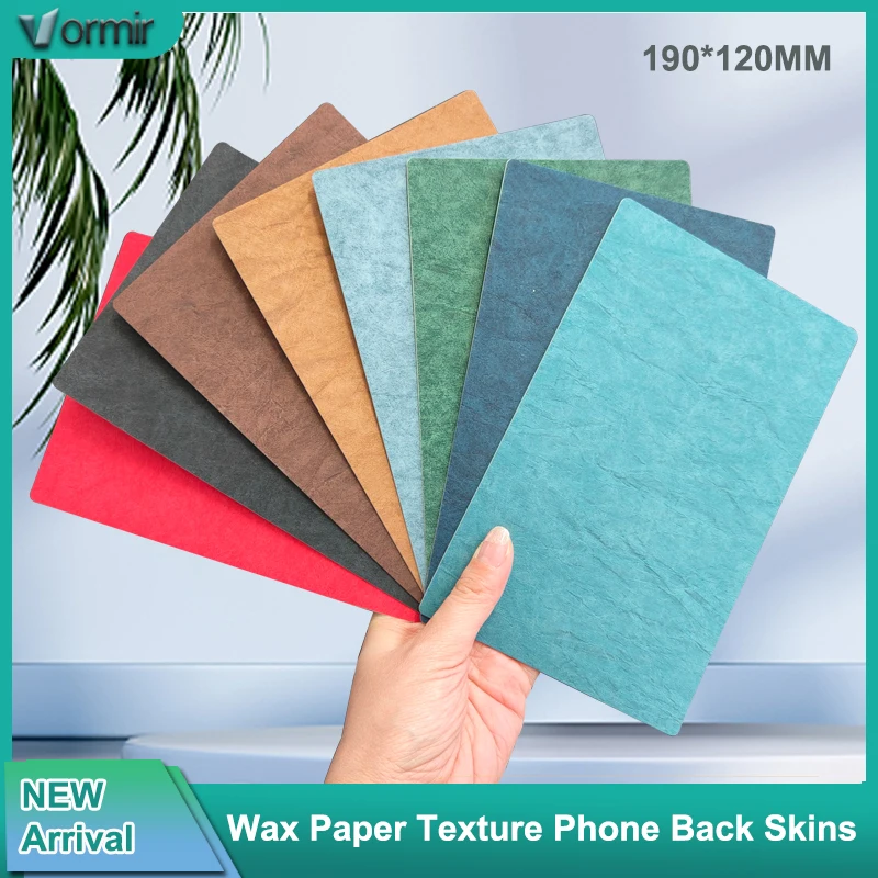 Vormir 50pcs Wax Paper Texture Design Back Film for Cut Solid Color Phone Back Skin Stickers Black Glass Protectors for Plotter