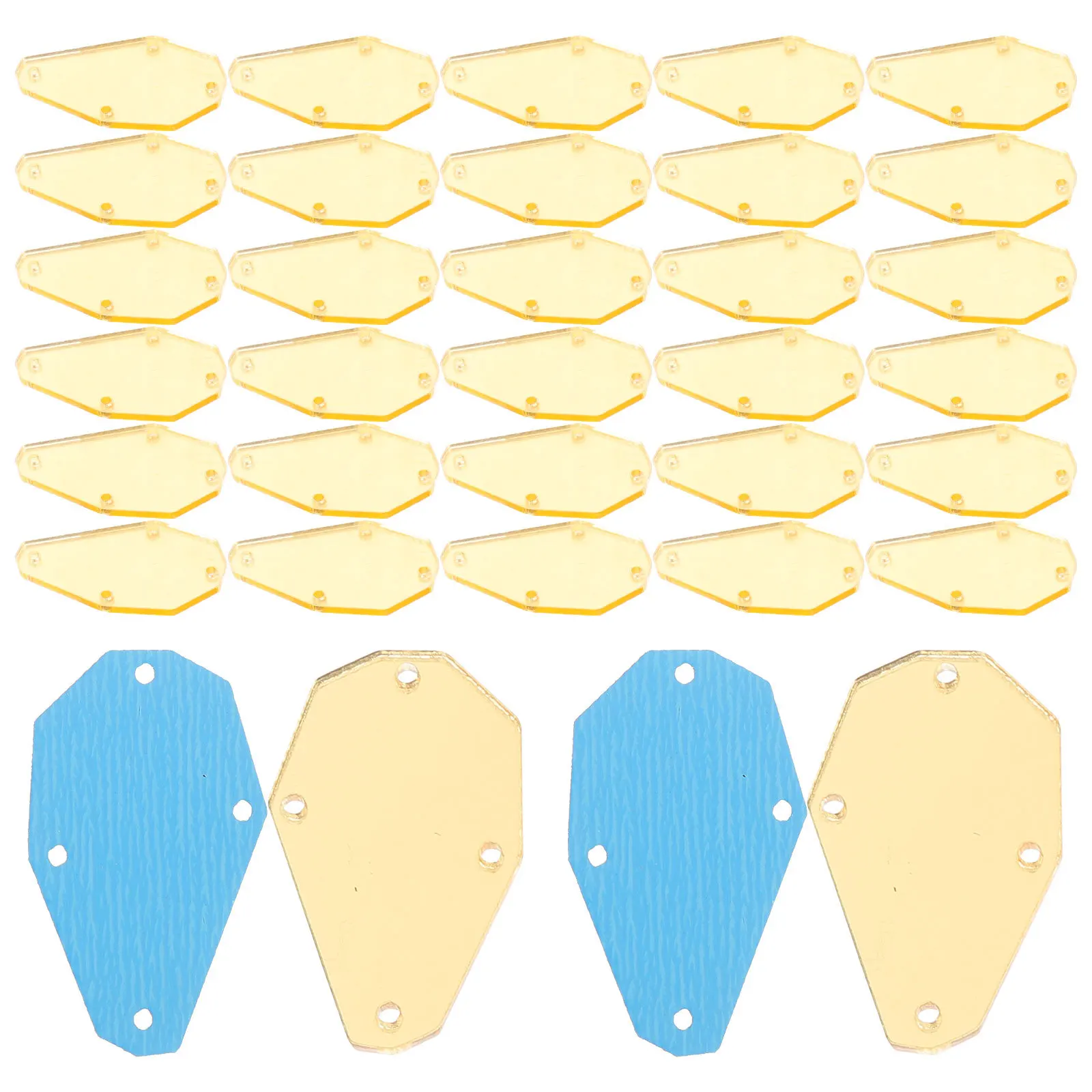 

50Pcs Acrylic Mirror Hand Sew Diamond Rhinestones Flat Bottom DIY Mirror Pieces for Crafts Clothing Applique Sew on Rhinestones