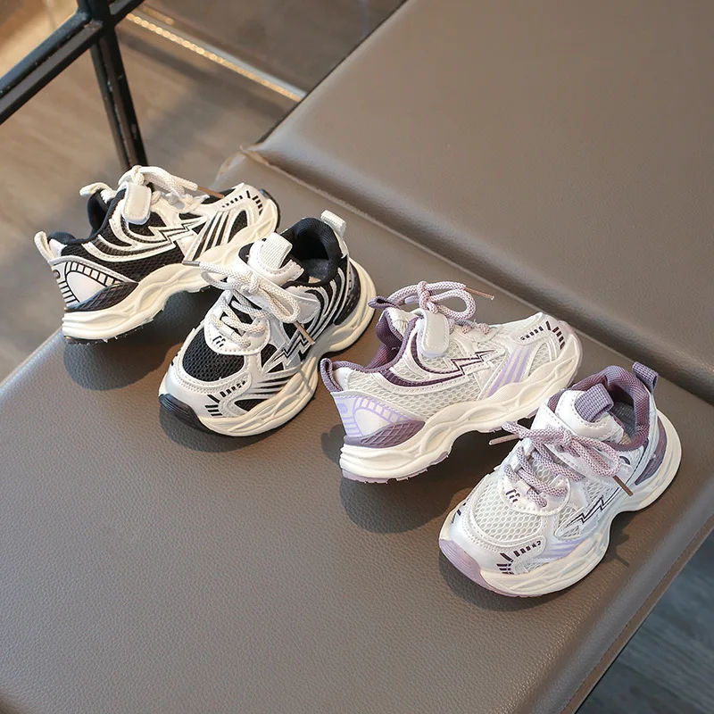 Kids Sneaker 2026 Spring Mesh Kid Shoes Breathable Middle Small Kid Running Shoe Anti Slip Tennis Female Versatile Girls Sneaker