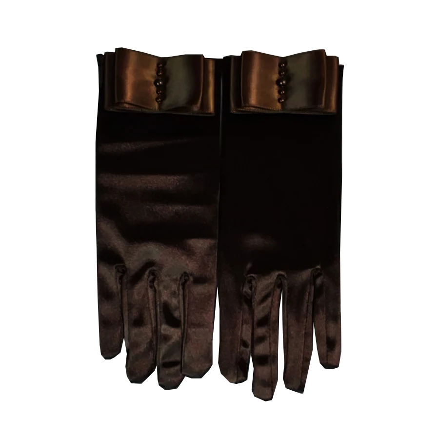 Gants Courts en Satin avec Nministériels d Papillon pour Femme, Mitaines Élégantes, Couleur Unie, Rose, Noir, Blanc, ixde Bal, Document, Mariage, Patients, Protection d'Été