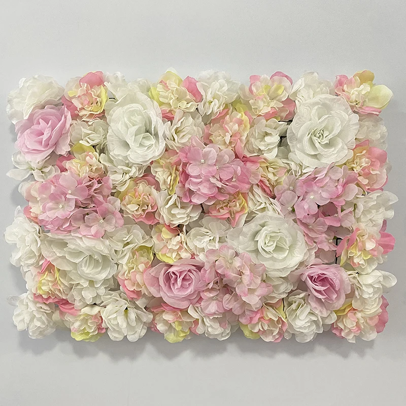 Roze Zijde Roos Bloem Muur Kunstbloem Achtergrond Paneel voor Bruiloft Baby Douche Verjaardag Thuis Feestdecoratie Kamer Decor