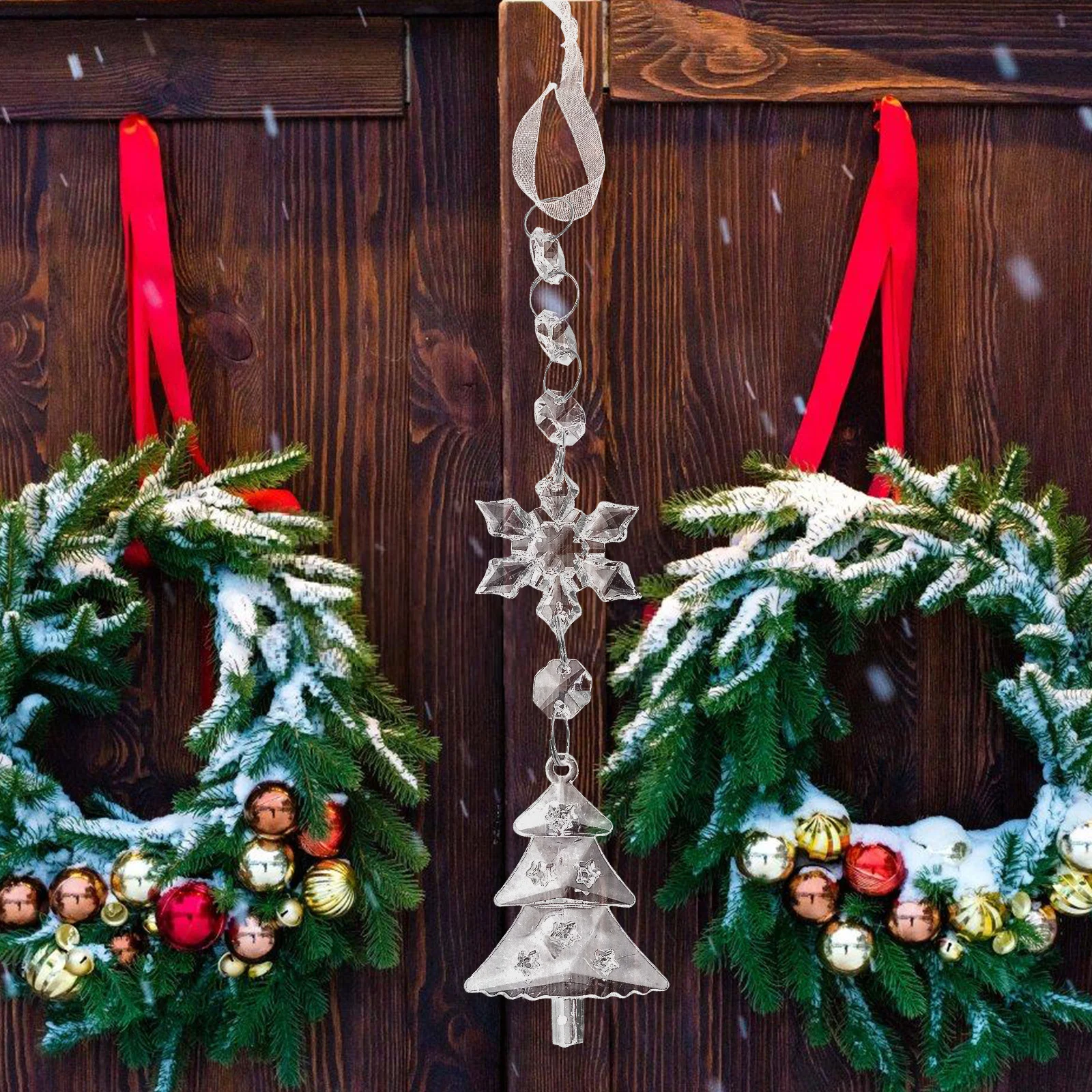 

2Pcs Acrylic Snowflake Ornaments for Christmas Tree Hanging Xmas Pendant Decor Festive Holiday Tree Decoration