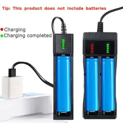 Dual 18650 Battery Charger Black 1 2 Slots For 18650 Charging 4.2V Rechargeable Lithium Battery Charger for Laser Flashlight