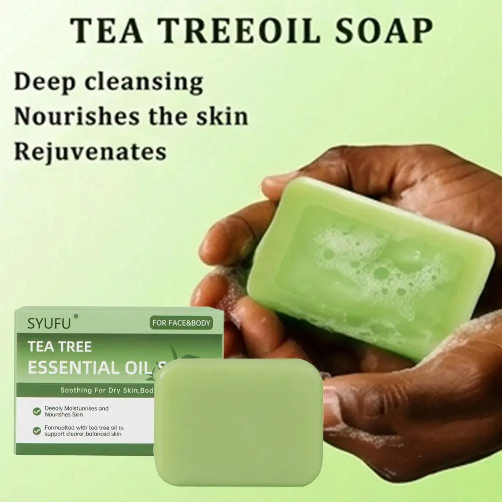 Gentle Exfoliating Bar Soap Natural Foot & Body Soaps Green Tea Tree Essential Oil Soap For Men Women Deep Cleaning Skincare