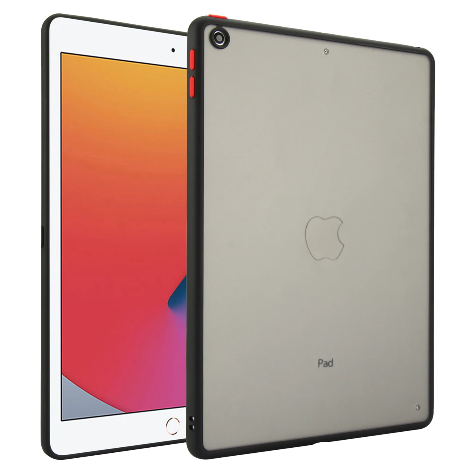 

Tablet Case For iPad 10.2 (2021) / (2020) / (2019) Skin Touch Matte Acrylic TPU Shockproof Cover - Black