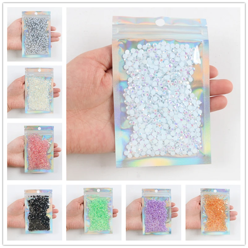 5000pcs 2mm 3mm Resin Caviar Nail Beads Loose Flat Back Rhinestone Beads Bulk for Bracelet Necklace Findings Diy Jewelry Making