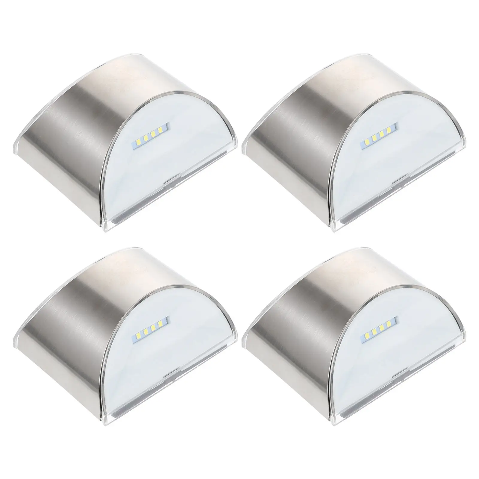 

4 шт. настенных светильников на солнечных батареях, IP55, водонепроницаемые, из нержавеющей стали, светодиодные, для двора, улицы, с автоматической зарядкой и освещением