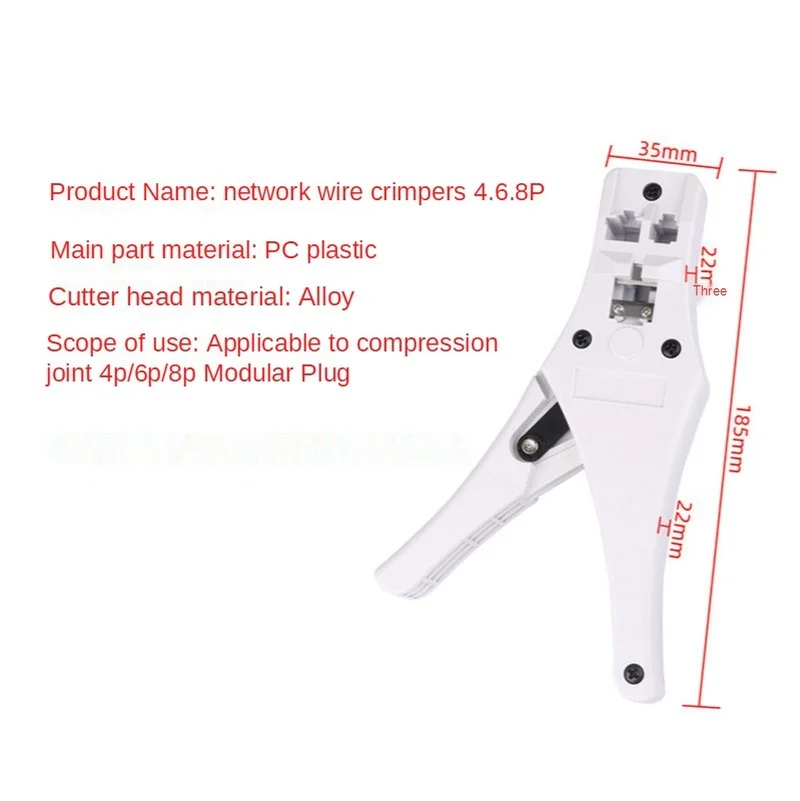 3 In 1 Plastic Crimping Pliers Telephone Wire Strippe Clamp Network Plier Cable Crimper Cutter Stripper Crystal Head Tool