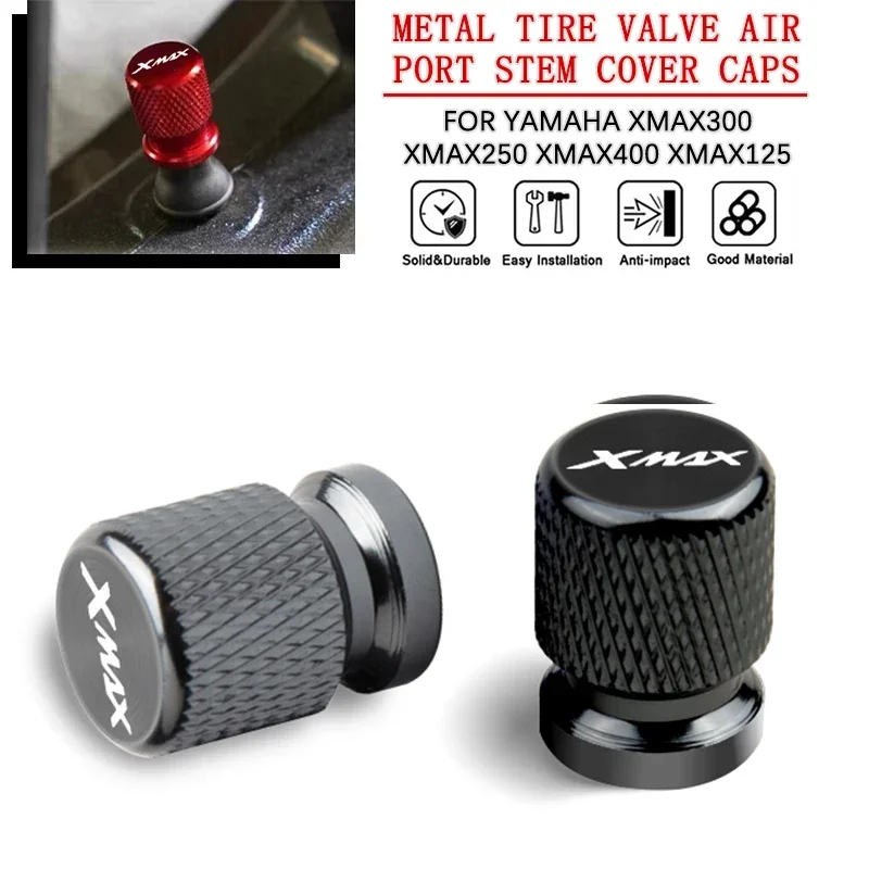 Tapas de cubierta de vástago de puerto de aire de válvula de neumático de Metal, accesorios de motocicleta para YAMAHA XMAX 300 125 Xmax300 Xmax250 XMAX400 Xmax125, 2 piezas