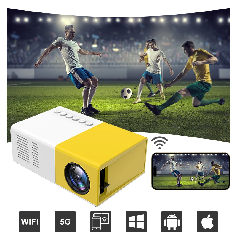 

Salange J9Pro MINI Projector Home Theater Game Beamer Video Multimedia Player for Apple Android Phone 1080P Via HD Port Smart TV