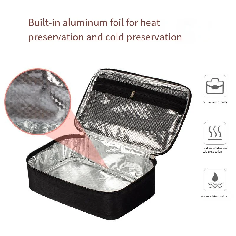 Square Insulated Lunch Bag for Women Thermal Cooler Bento Box Bags Food Carrier Portable Travel Picnic Delivery Meal Container image 3