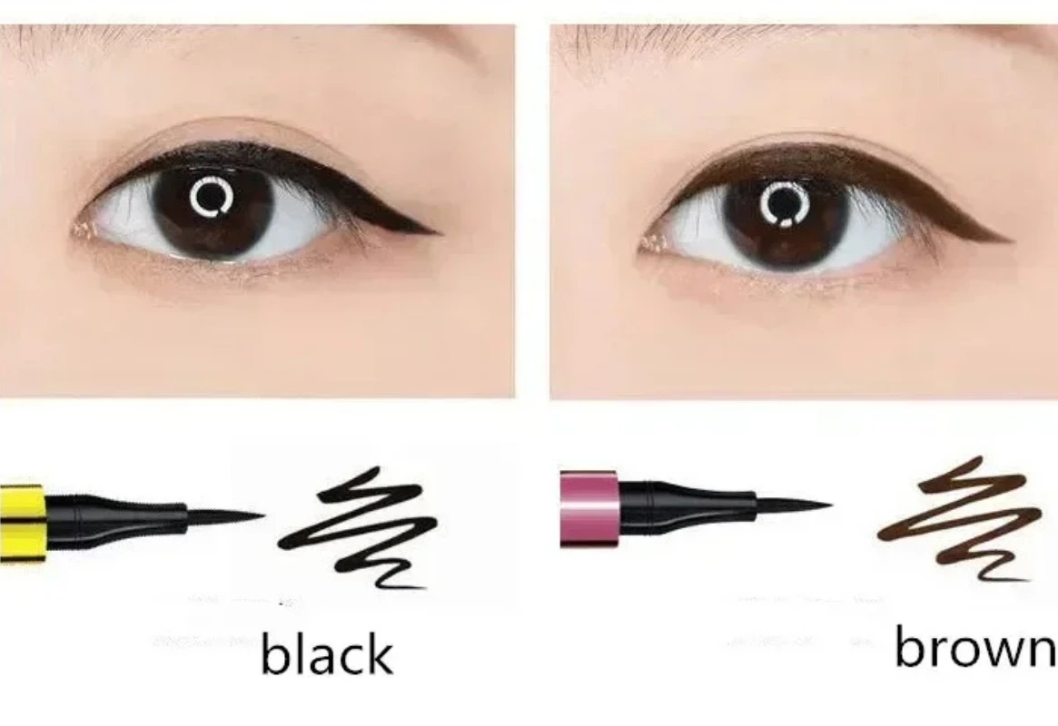 Crayon Eyeliner liquide résistant à l\'eau, noir et brun, outil de maquillage, longue durée, 1 pièce