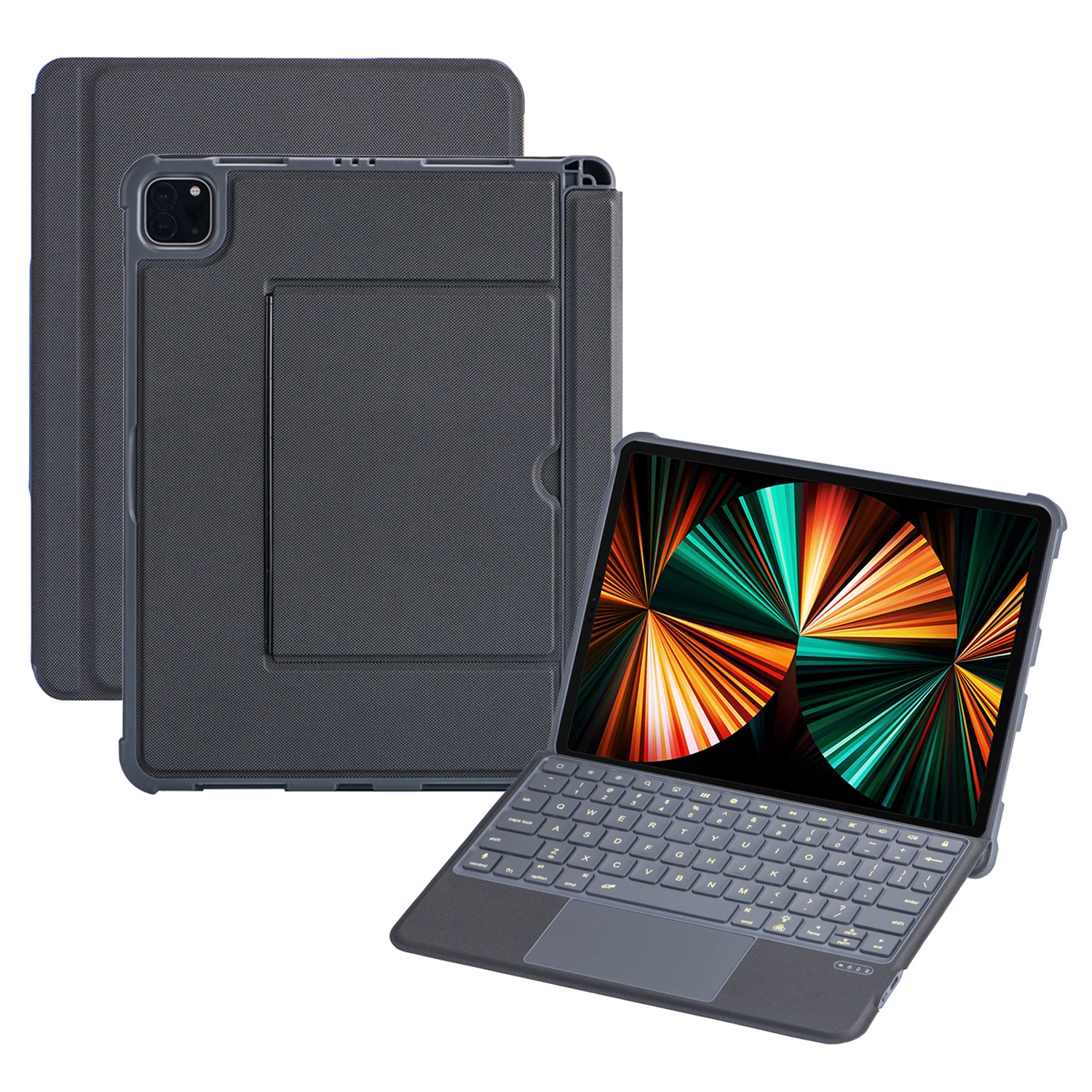

5507D For iPad Pro 11 (2022) / (2021) / (2020) / Air (2022) / (2020) Bluetooth-Compatible Keyboard Case with Backlit