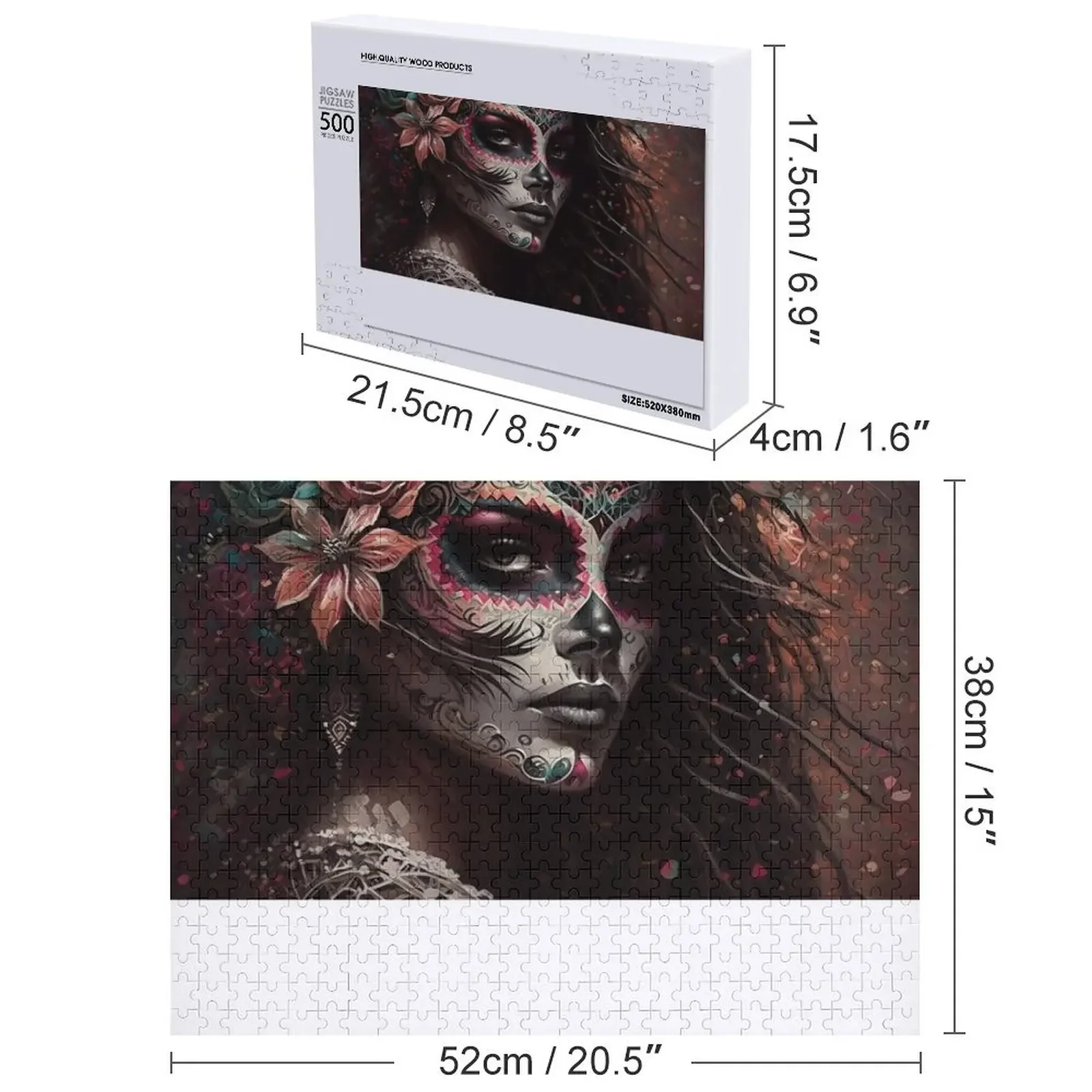 La Catrina skala Puzzle Jigsaw motor kustom Jigsaw Anime Puzzle