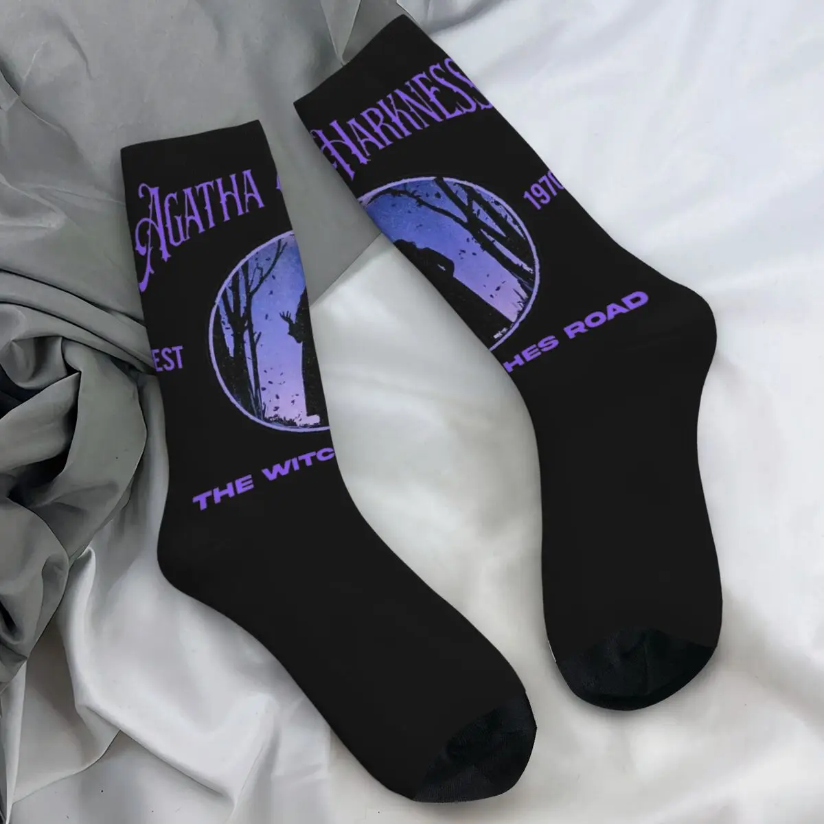 Agathas Socks Winter All Along The Witches Road Est 2024 Stockings Fashion Adults Men Soft Socks Printed Sports Non Slip Socks