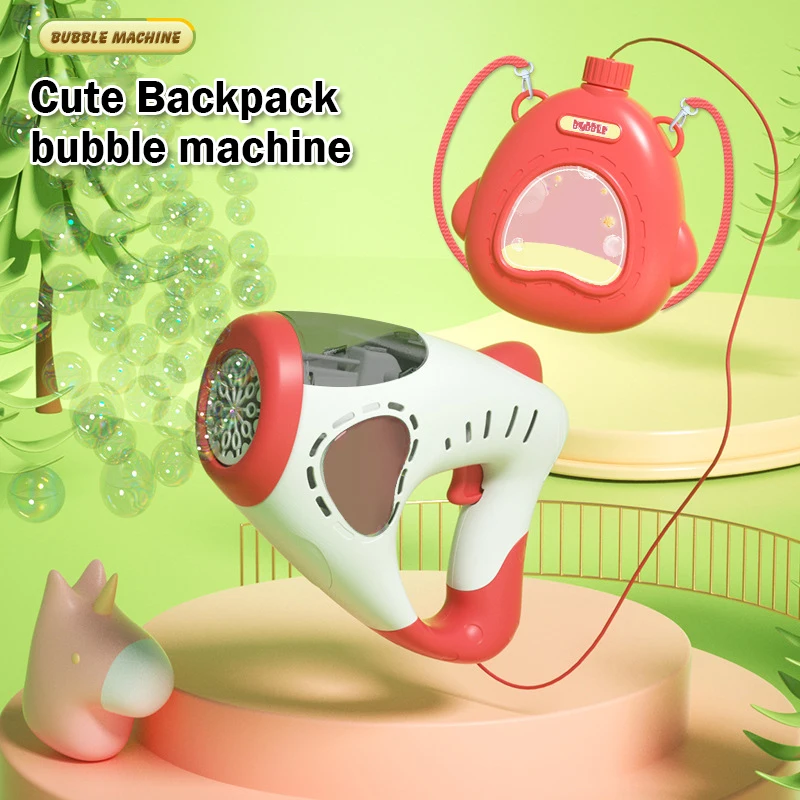 Bańka mydlana karabin maszynowy plecak dmuchawka automatyczne elektryczne pistolety zabawka prezent na gra na zewnątrz urodziny wesele