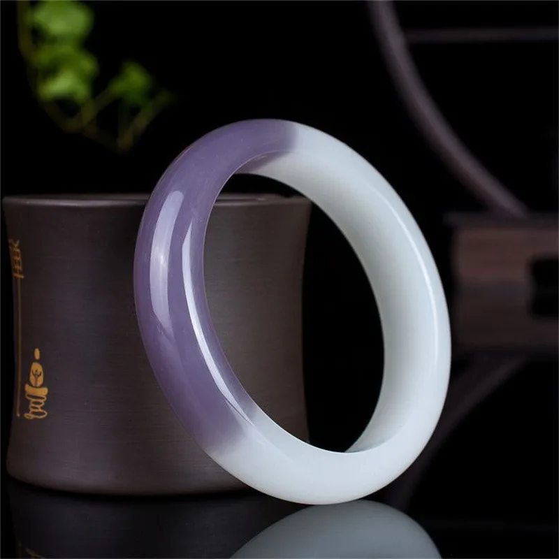 

New Natural Temperament Smoke Purple Flat Bar Bracelet, Elegant and Fashionable Versatile Model