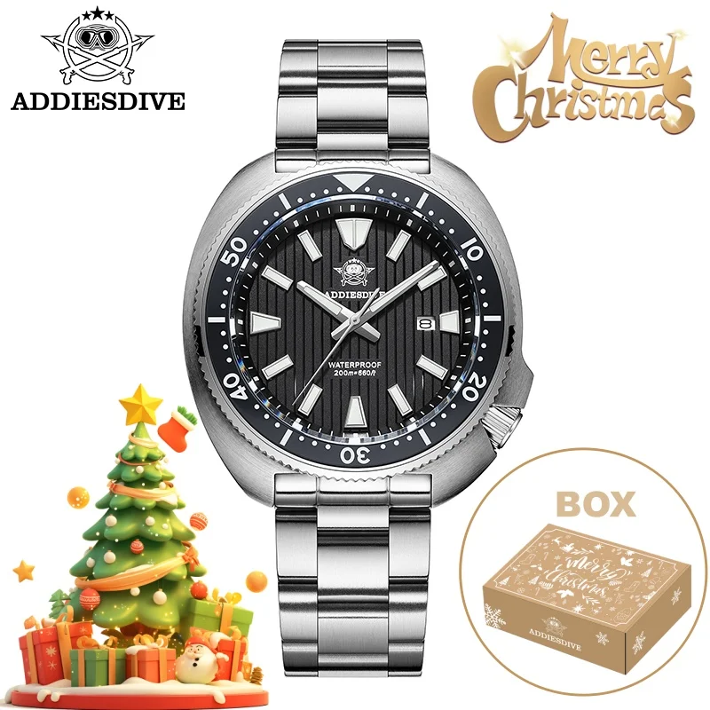 

ADDIESDIVE Men Watch Christmas Gift Sapphire Glass Abalone AD2507 200m Waterproof Quartz Watch 316L Stainless Steel reloj hombre
