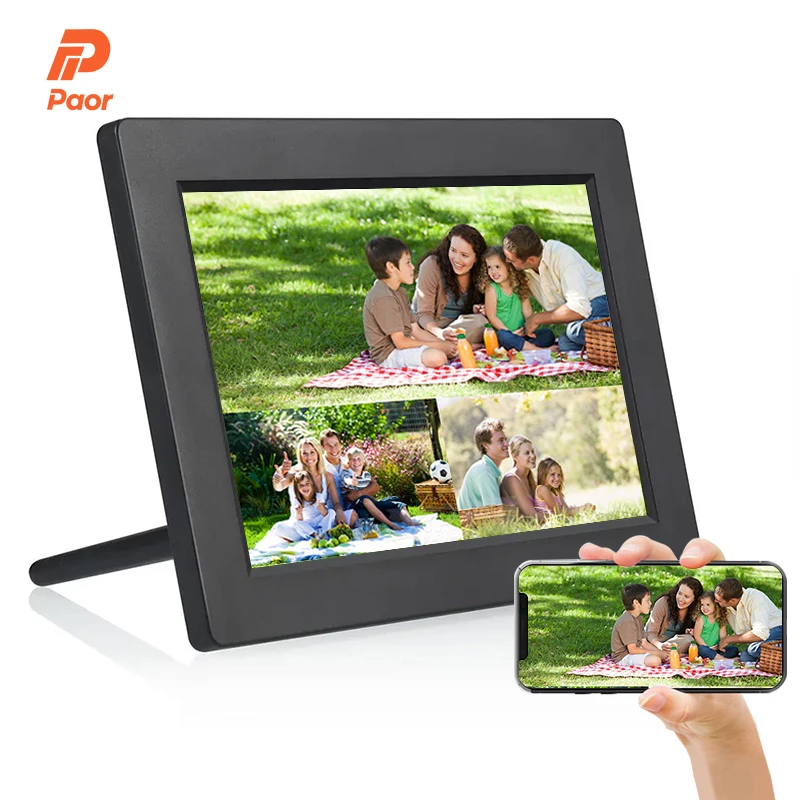 10.1 Inch Digital Photo Frame With Wifi Touch Video Playback Clock Display And MP3 Audio-NFT Bilderrahmen Lcd Cloud Frameo