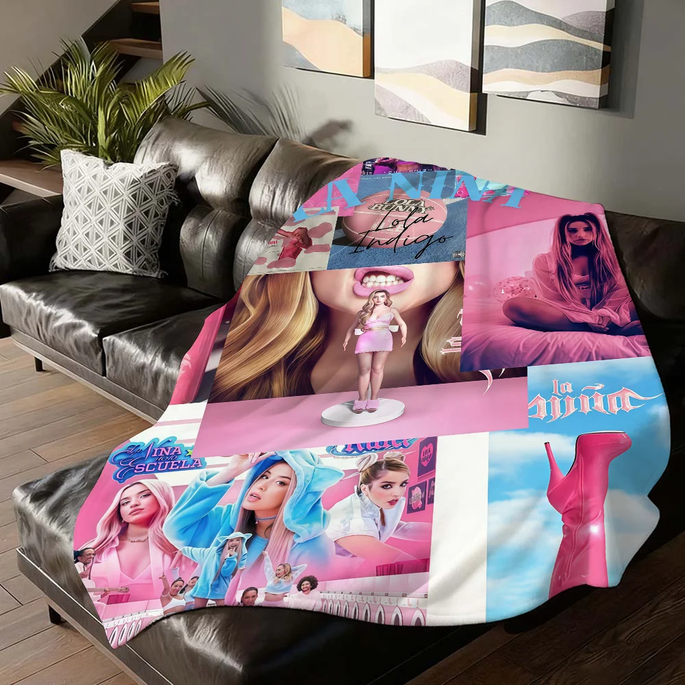 Spanish singer L-Lolas Indigo Blanket For Sofa Office Bed Plane Travel Sleep Read Relax Camping Soft And Warm