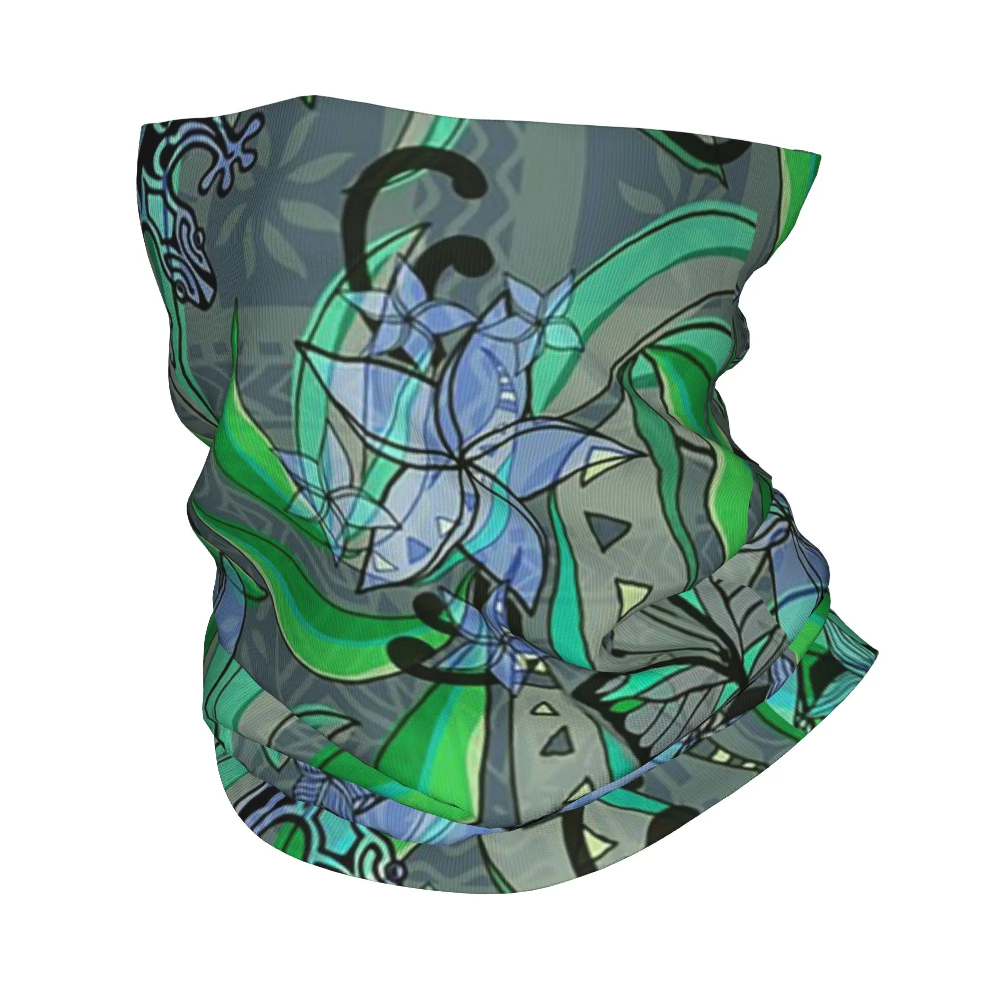 Polynesian Jungle Gecko And Butterflies Tribal Bandana Neck Gaiter Printed Face Scarf Face Mask Outdoor Sports For Men Women