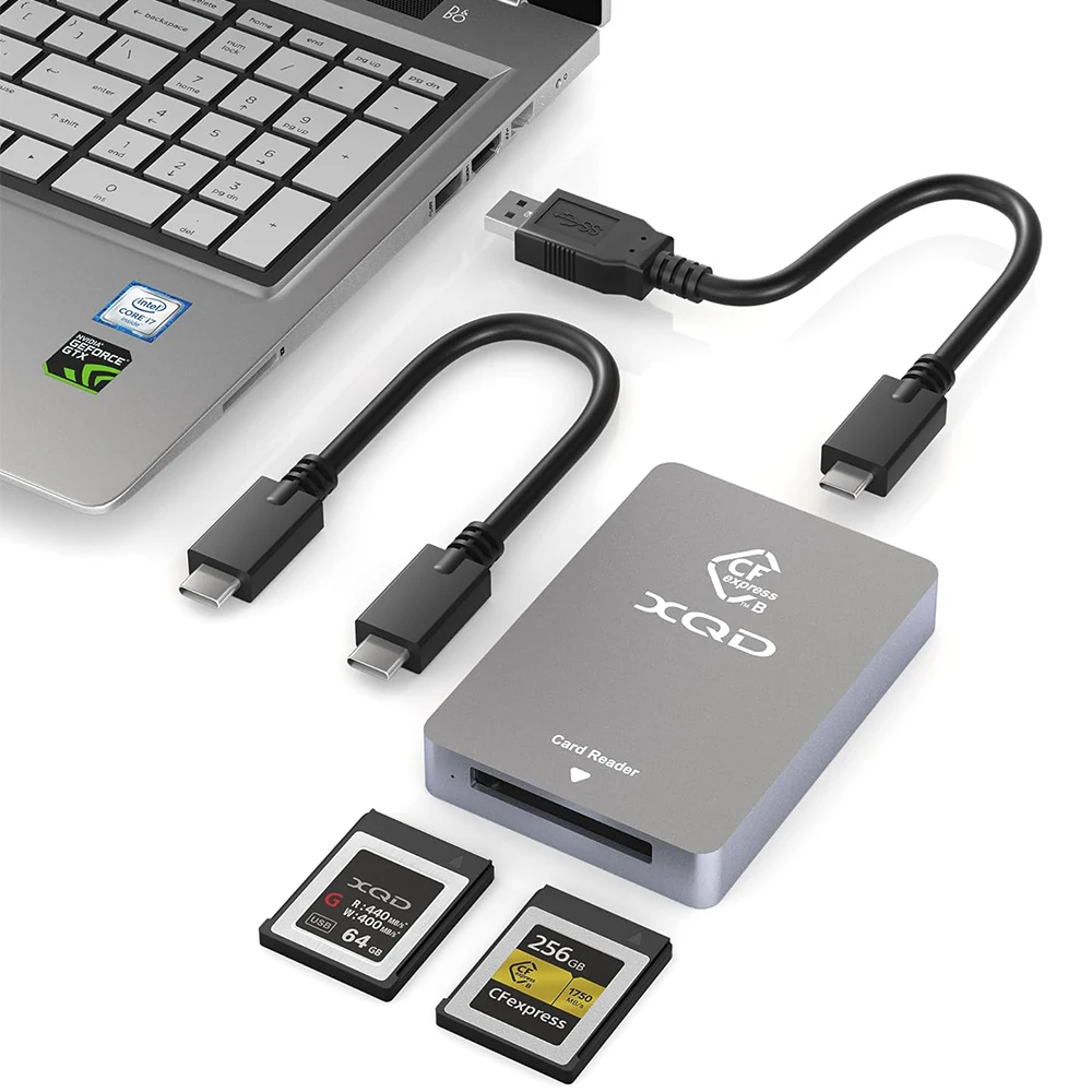 XQD & CFexpress Type B Card Reader USB 3.2 10Gbps CFexpress Memory for CF Express,Sonyy G/M Mark XQD and Lexar 2933x/1400x