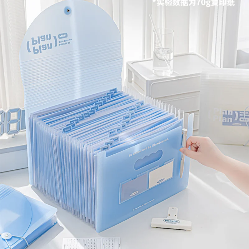 

A4 Expanding Accordion File Folder Large Capacity Document Organizer for School Office Stationery