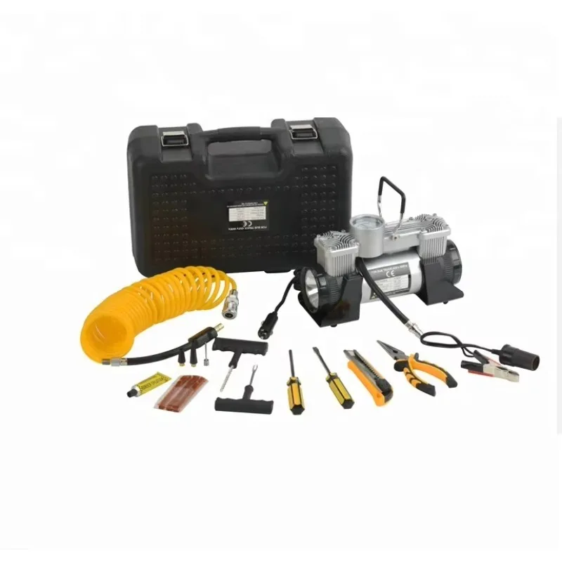 

2 in 1 Metal air Compressor 150psi Tyre Inflator 180w Tire Pump with Lamp DC 12V Car air Pump