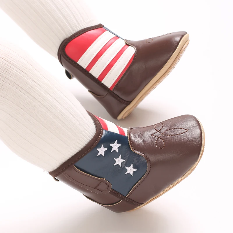 Baby Boots Made Of Soft PU and High-quality Cotton 2024 New Autumn and Winter Short Boots With Rubber Soles and Anti Slip Baby