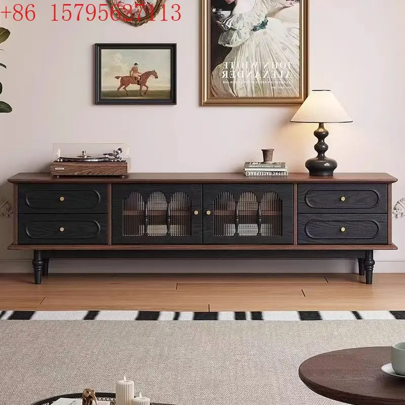 

Журнальный столик из цельного дерева в стиле ретро, шкаф для телевизора, французский шкаф для телевизора, напольный шкаф для хранения вещей