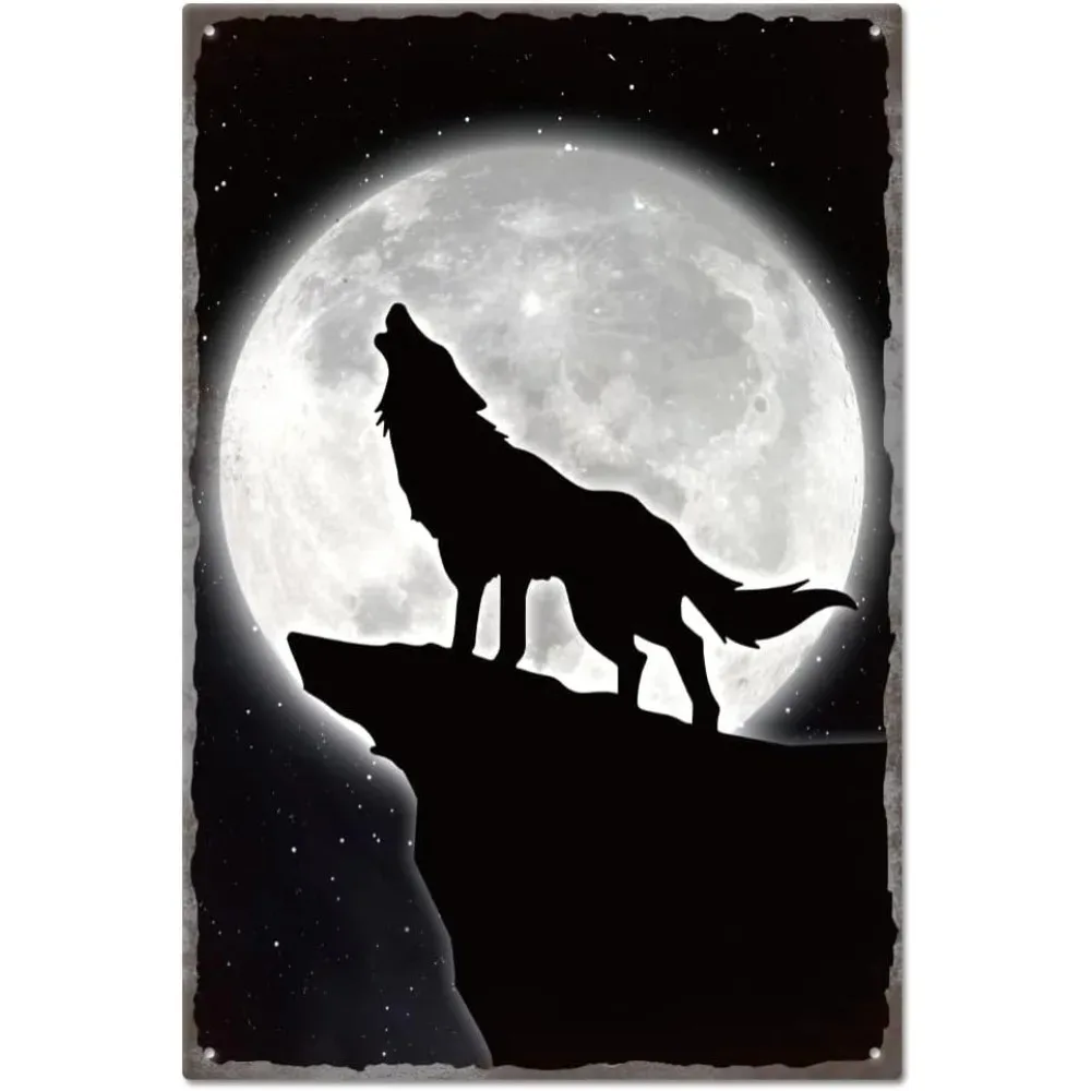 

Винтажная металлическая жестяная вывеска с волком, плакат 8 ая12 дюймов, ретро металлические настенные декоративные жестяные вывески для дома, кухни, бара, кофейни, клуба