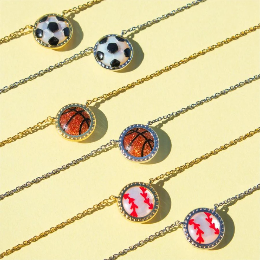 Kalung sepak bola gaya Sporty, Kalung fesyen kepribadian Resin seri kalung untuk wanita