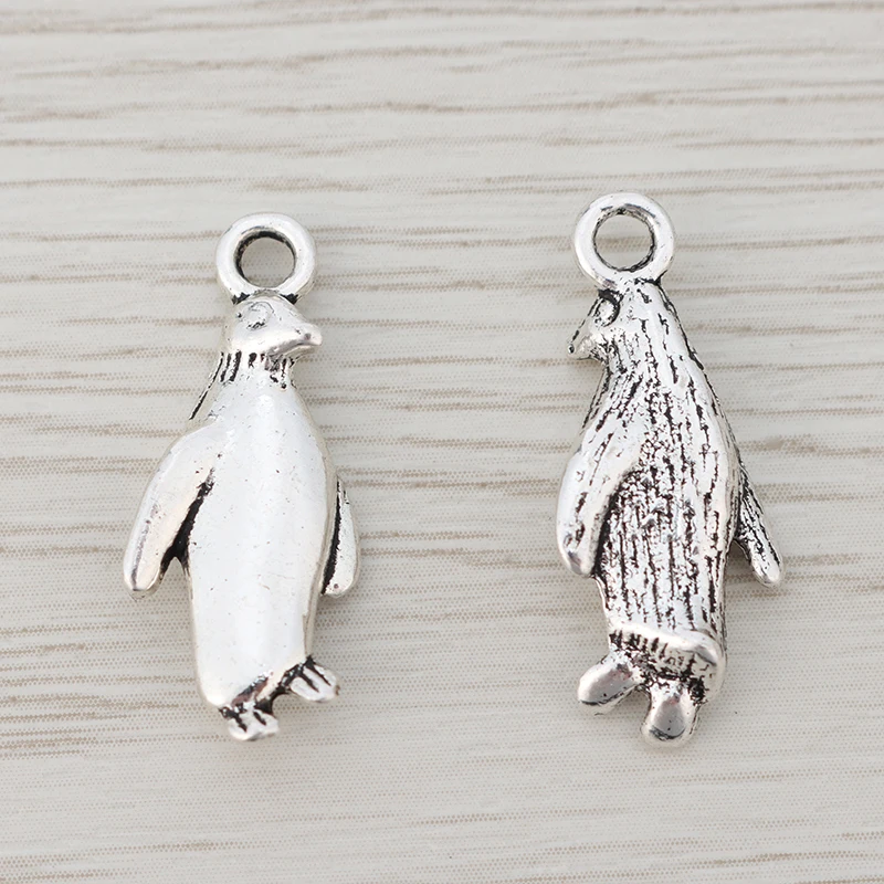 5 x Tibetan Silver Animal Penguin Charms Pendants Beads For DIY Necklace Bracelet Jewelry Making Findings Accessories 23x10mm