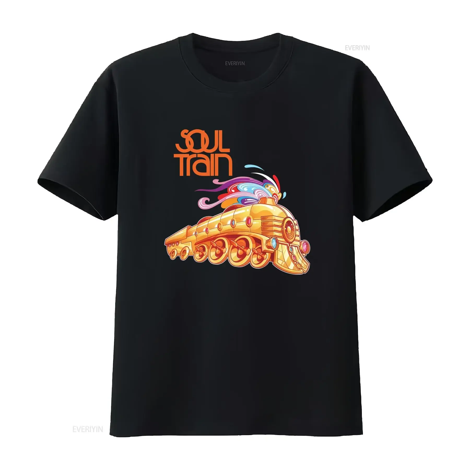 Cotton S 5XL Soul Train Music Show T Shirt Retro Design Vibrant Colors Comfortable Fit vintage Washed fashion Breathable