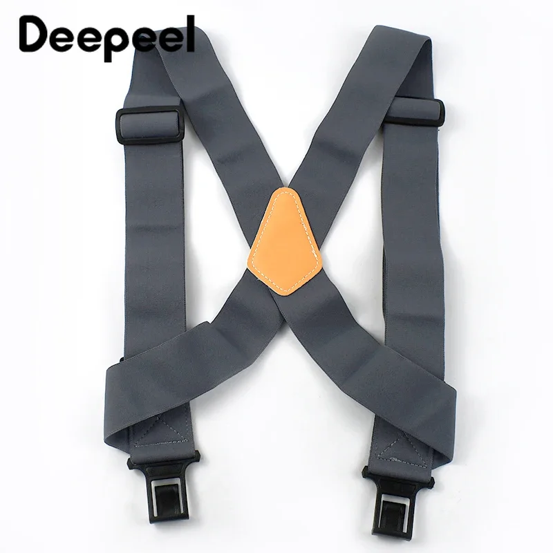 1Pc Deepeel 5*120cm Men's Elastic Wide Braces Adult X-type Suspenders with Clips Adjustable Heavy Duty Sport Work Susperder