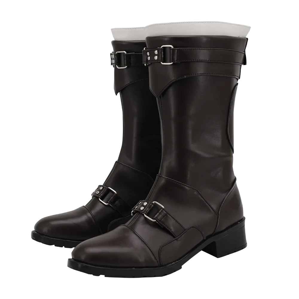 Final Fantasy 7 Remake Leslie Kyle Cosplay Boots Brown Shoes Custom Made (3)