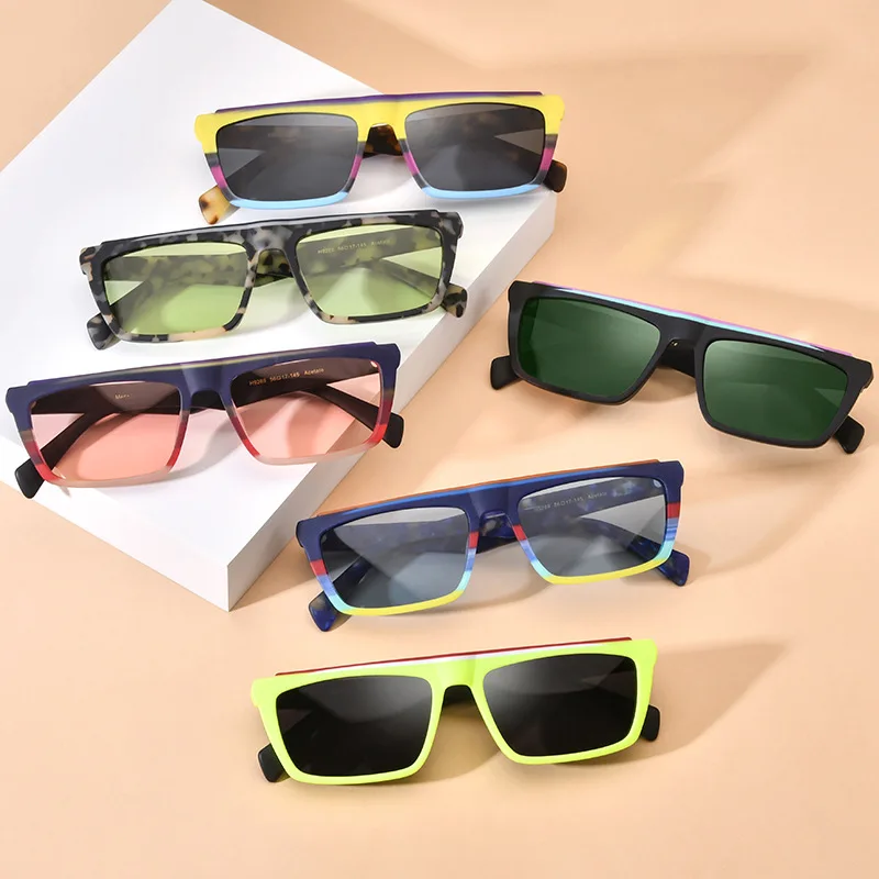 Color Matching Matte Plate Square Sunglasses Unisex Classic Sunglasses Star Multicolor Driving Glasses.