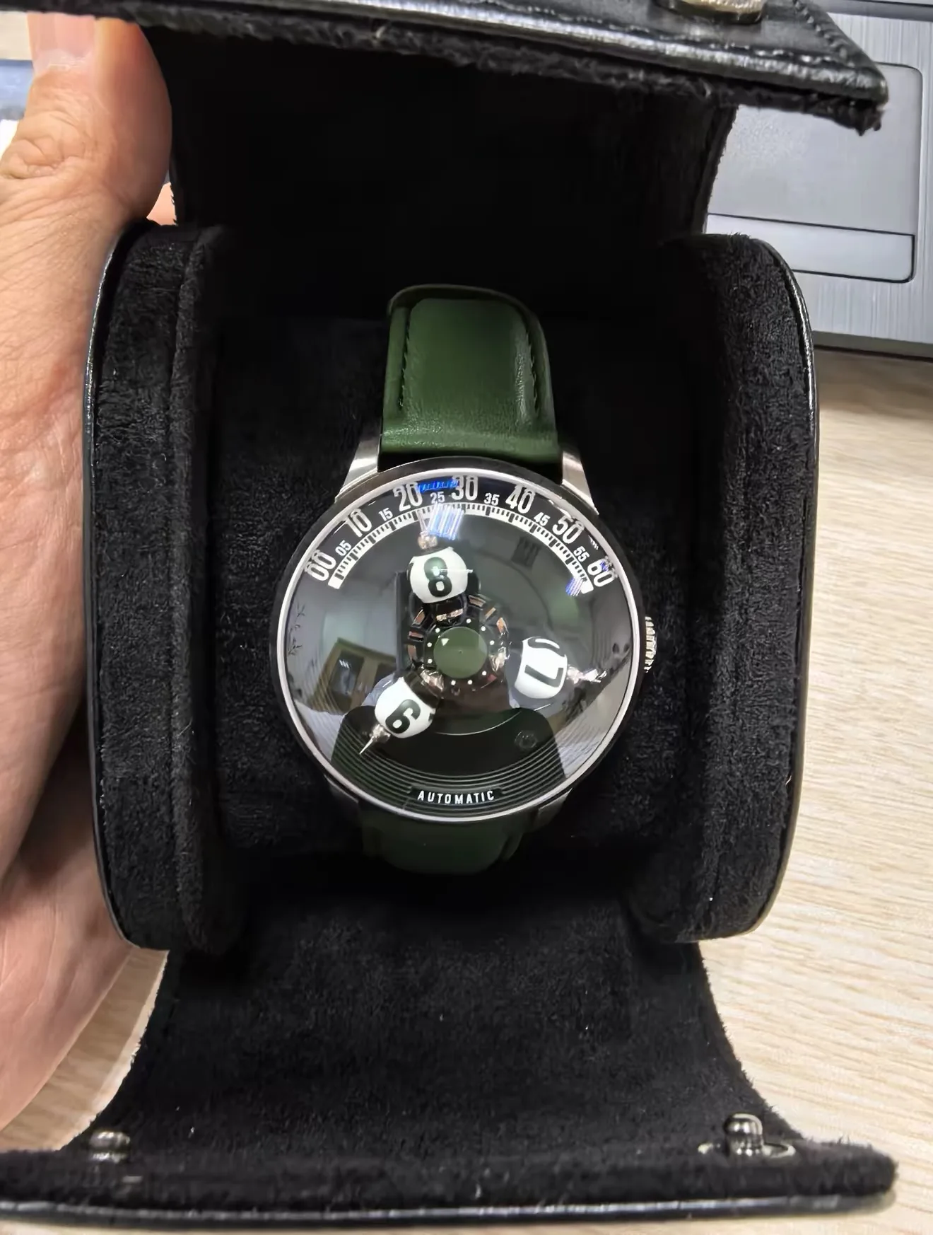 Three-dimensional Star Wheel Men's High-end Mechanical Watch Sapphire Glass Cowhide Material Super Waterproof