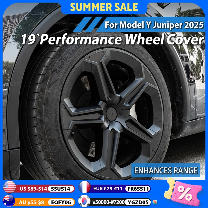 

4PCS Wheel Cover for Tesla Model Y 19 Inch Juniper 2025 Replacement for Crossflow Wheel Cap Auto Full Rim Car Accessories tools