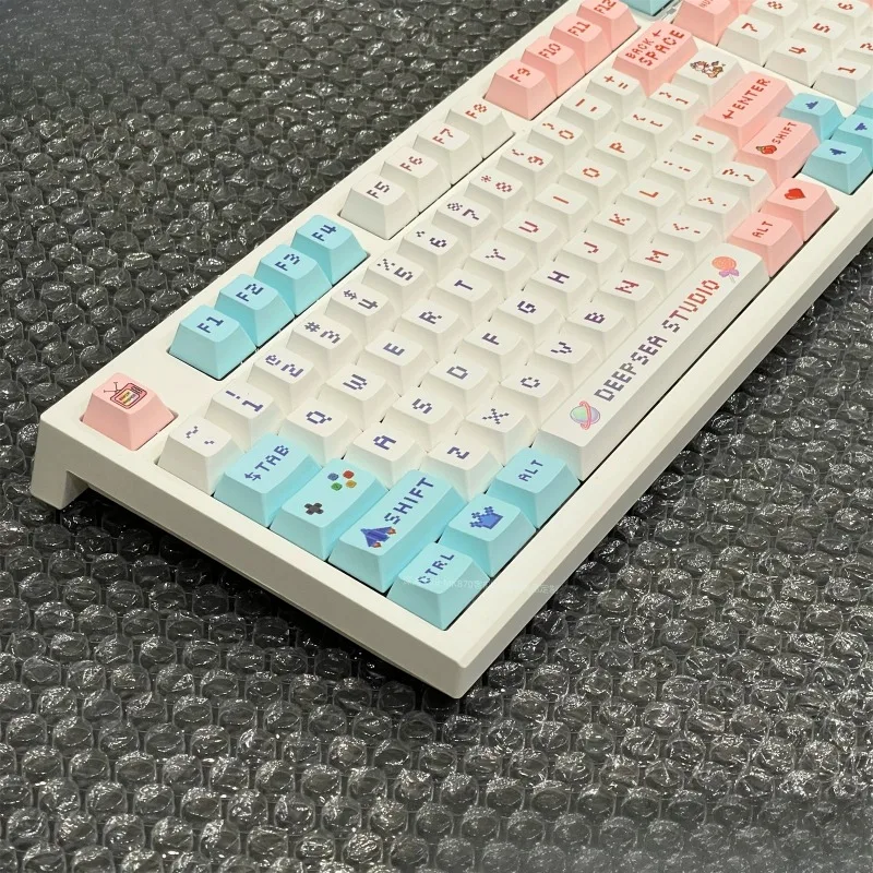 Pixel Theme Keycaps Set Customization PBT Sublimation Cherry Profile Keyboard Caps for Mechanical Keyboard Accessories Gift