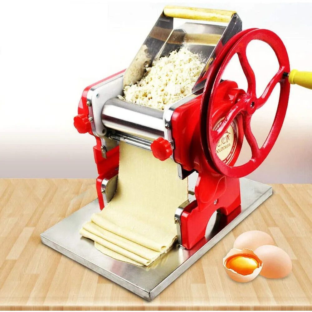 Manual Pasta & Noodle Maker Machine Stainless Steel Adjustable Thickness 0.5–5mm Dumpling Wrapper Cutter for Home Kitchen