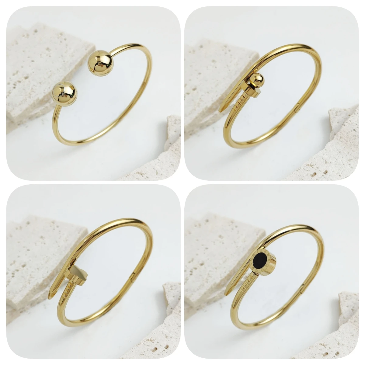 

New stainless steel nail-style bracelet, a fashionable item, high-quality waterproof jewelry with Roman numerals