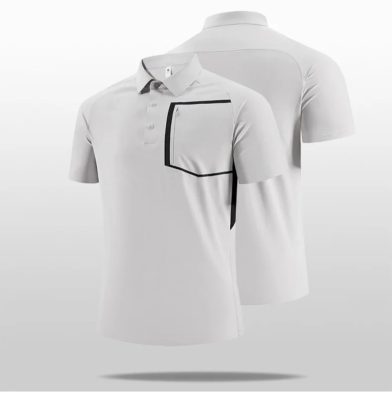 High Quality Color-blocking Golf shirts Luxury Lapel collar Short Sleeve T-shirts breathable Sportswear Polo Shirts men Brand