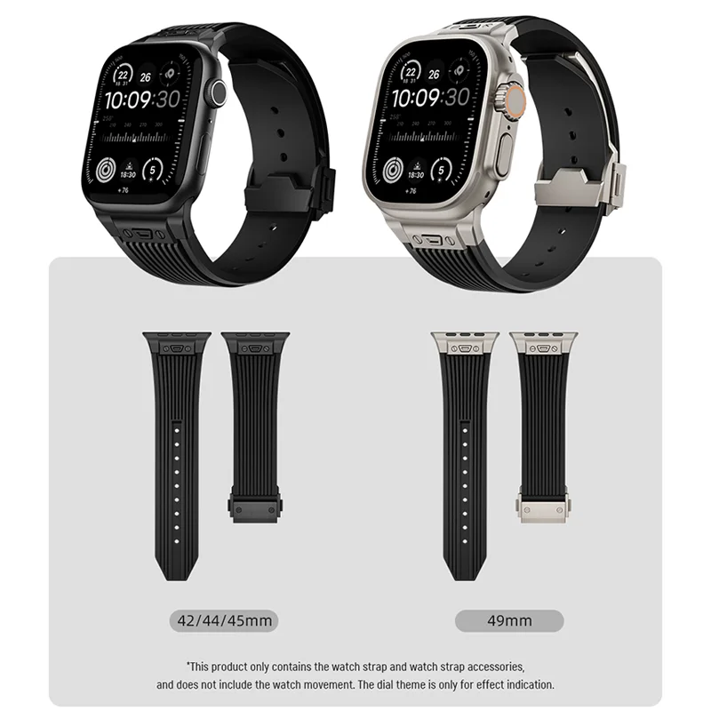 Rubber Strap for Apple Watch Ultra2 49mm Series 6 5 4 Se 7 8 9 Soft Loop Band for IWatch 49mm 45mm 44mm 42mm Men Correa Bracelet