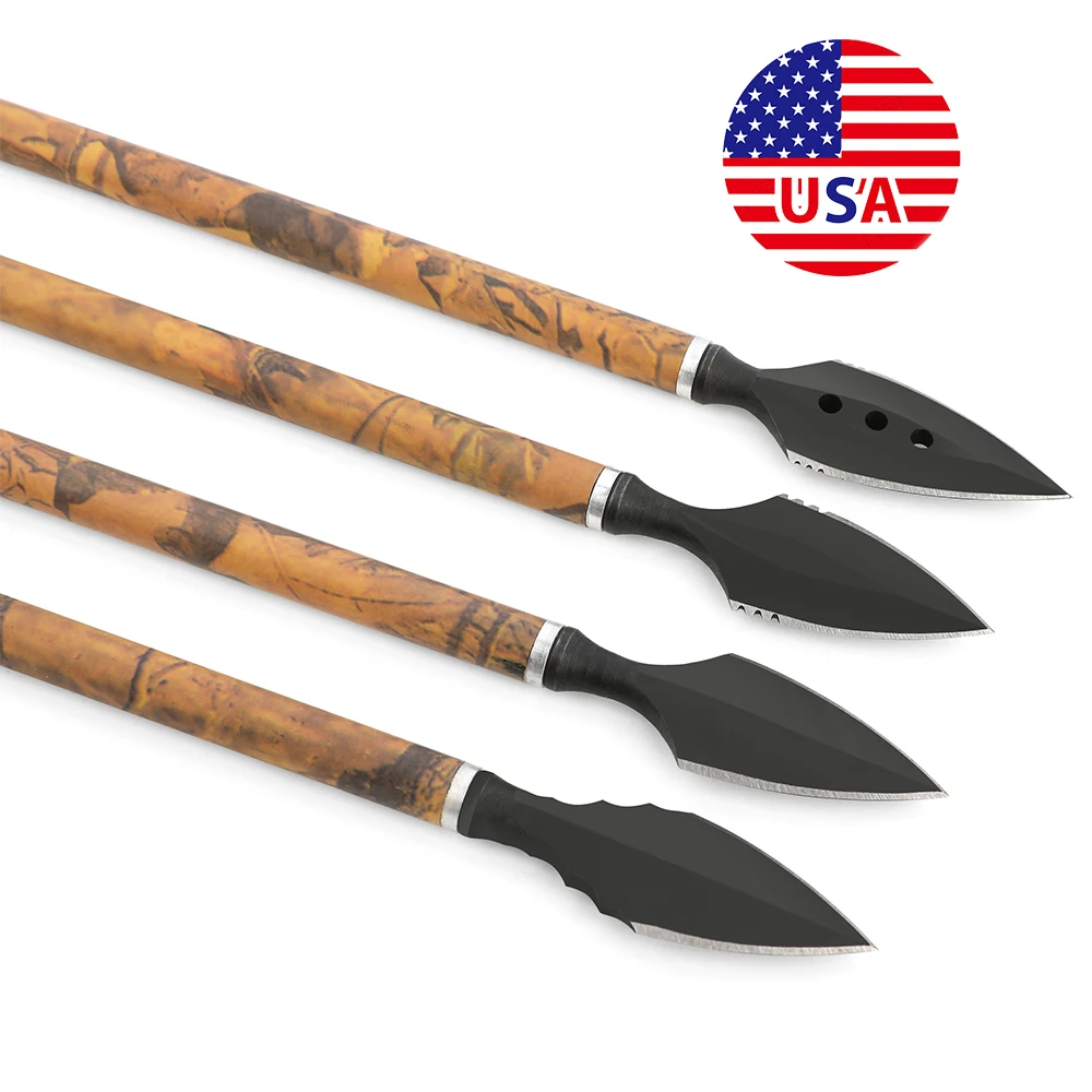 6pcs High Carbon Steel Broadheads Arrow Points Arrowheads General Thread Archery Outdoor Shooting Hunting Arrow Tips Accessories