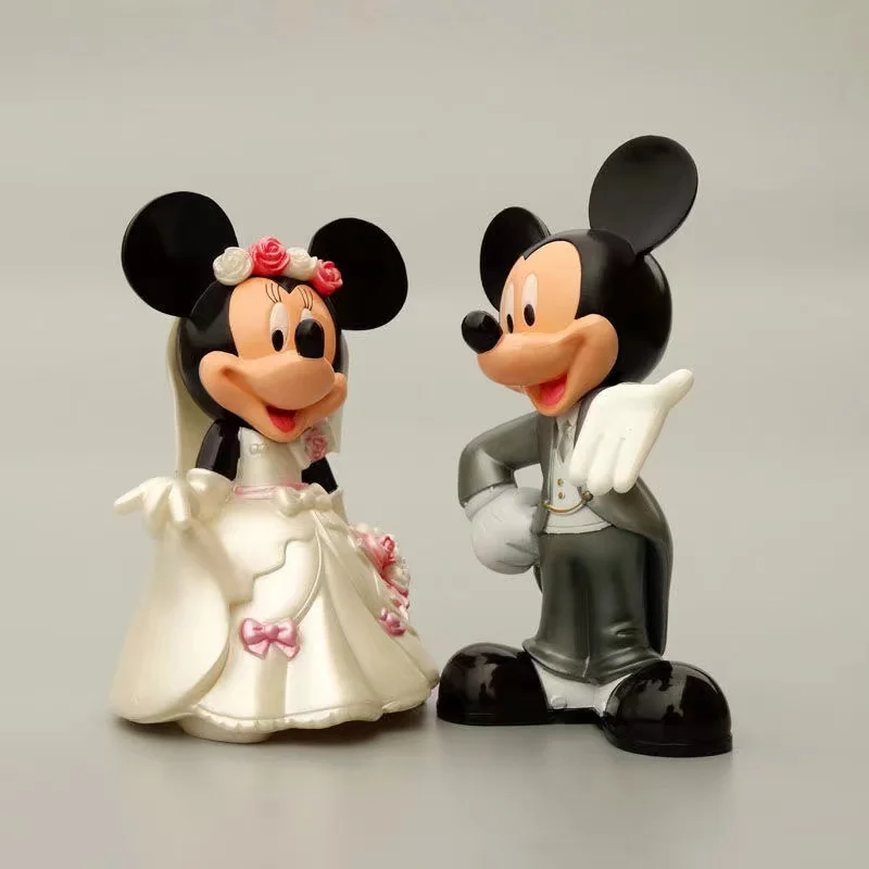 2pcs/Lot Disney 7 cm Cartoon Minnie Mickey Mouse Action Wedding Gifts Kids Toy Figures Gift